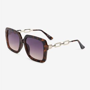 #mobwife 🌺 NWT HAVANA CHIC OVERSIZED SQUARE FRAME CHAIN SUNGLASSES